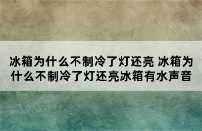 冰箱为什么不制冷了灯还亮 冰箱为什么不制冷了灯还亮冰箱有水声音